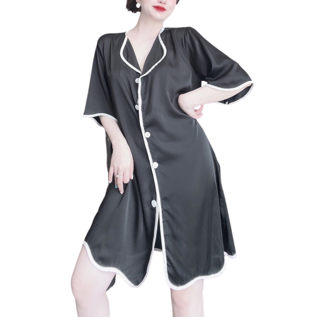 Váy ngủ lụa satin, BỘ CÚC CƯỜM chất liệu cao cấp form chuẩn size dưới 58kg bầu bí bon chen siêu gợi cảm