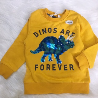 Áo bé trai HM nỉ khủng long biến hình