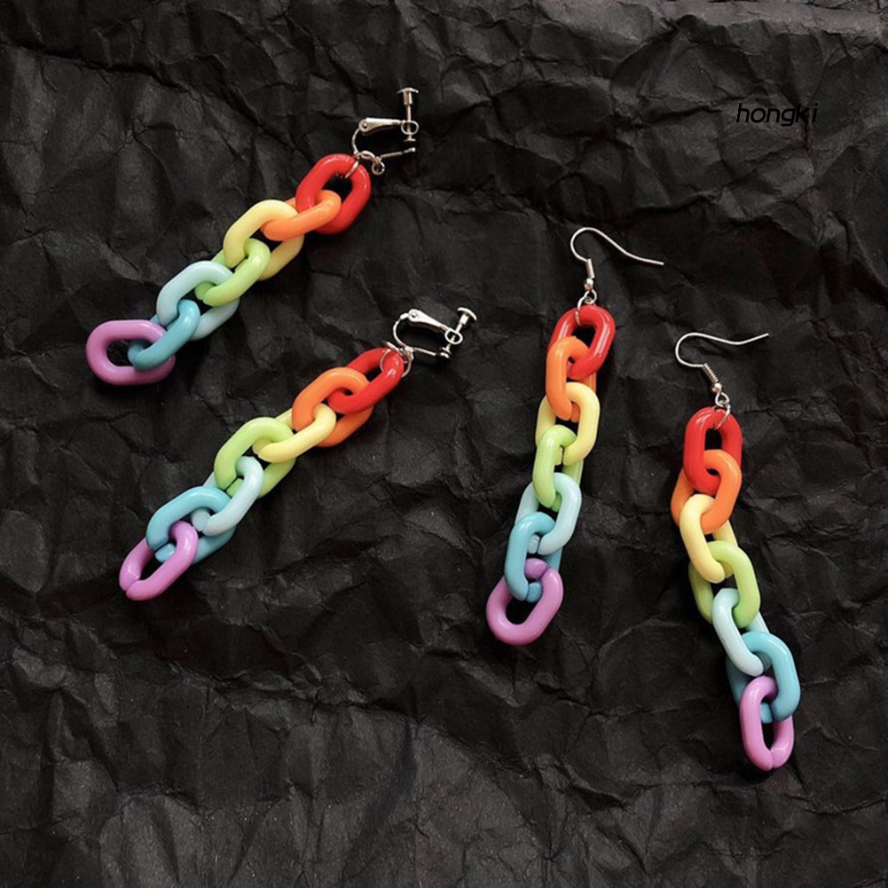 Đôi Bông Tai Dáng Dài Phối Dây Xích Thời Trang Cho Nữ