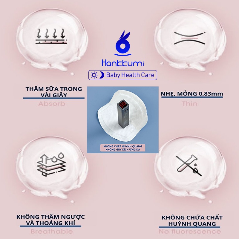 Miếng lót thấm sữa hankkumi cao cấp siêu mỏng mềm thoáng thấm bịch 10 - ảnh sản phẩm 7