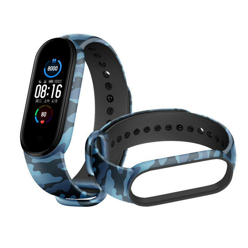 Dây Đeo Thay Thế Chất Liệu Silicon Hoạ Tiết Rằn Ri Cho Xiaomi Mi Band 5