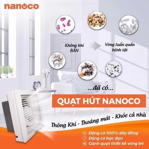Quạt hút âm trần Nanoco NCV1520 , NCV1520-C , NCV2020 , NCV2020-C