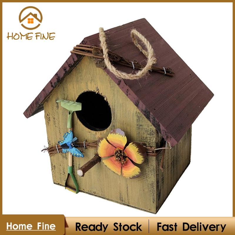 Tổ Chim Bằng Gỗ Treo Trang Trí Sân Vườn