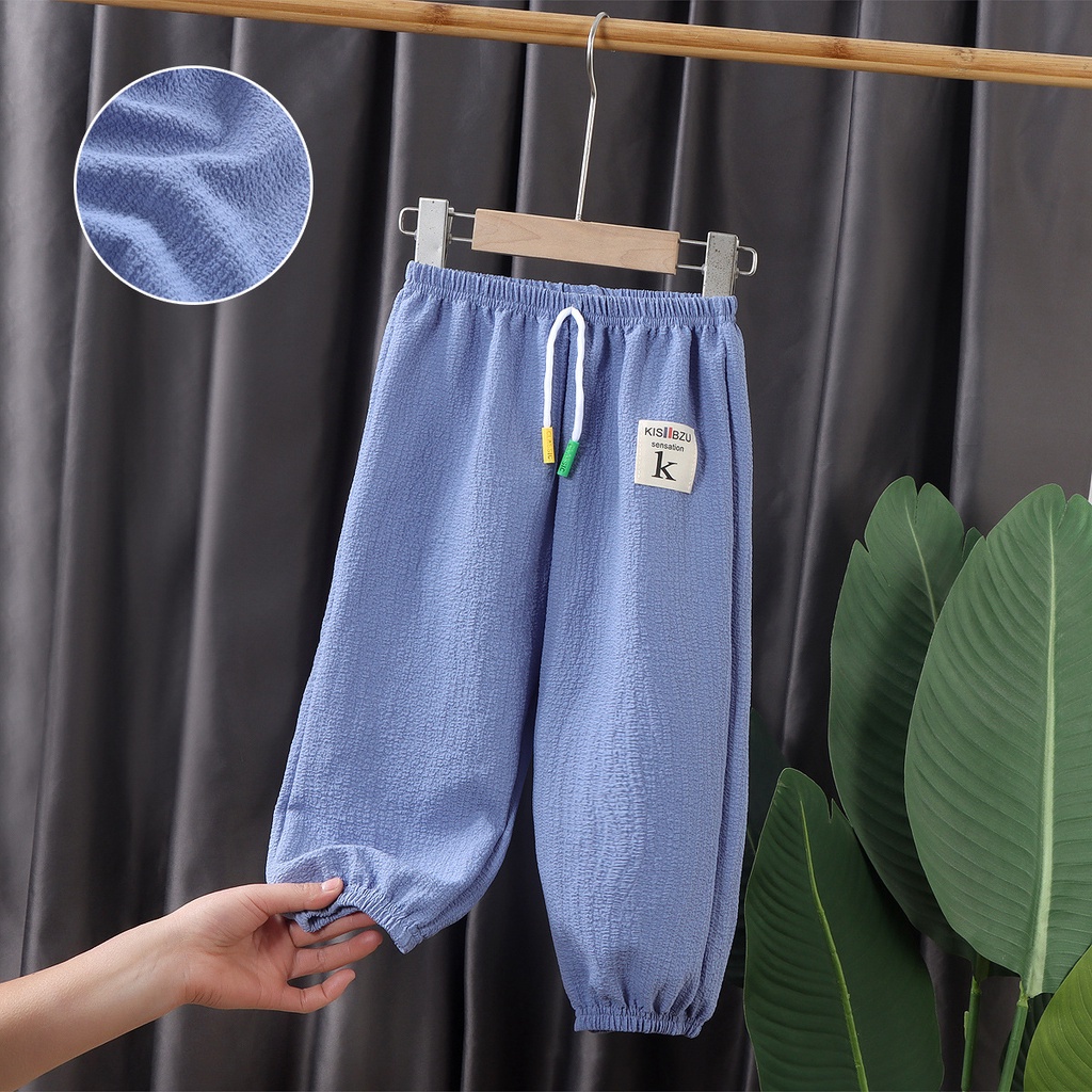 Quần Dài Dáng Rộng Thoáng Khí Chống Muỗi Thiết Kế Đơn Giản Thời Trang Cho Bé