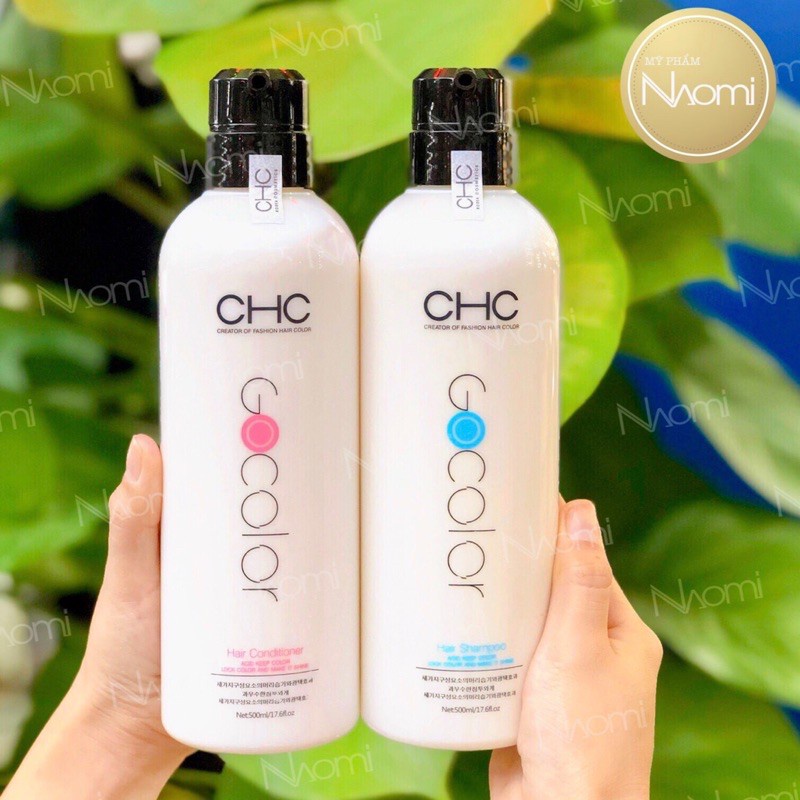 Dầu gội xả phục hồi, giữ màu, giảm rụng, kích mọc tóc CHC GOCOLOR 500mlx2