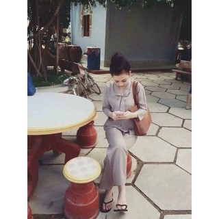 [HÀNG CAO CẤP] Đồ Lam Đi Chùa Thắt Nơ Ngực