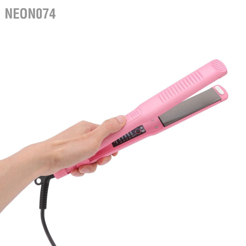 Neon074Máy Uốn Tóc Kiêm Duỗi Tóc Mini Sử Dụng Ion Âm Tiện Dụng 3 trong 1 với bảng thay thế Nhiệt độ không đổi bằng sắt phẳng EU Cắm 110V ‑ 220V