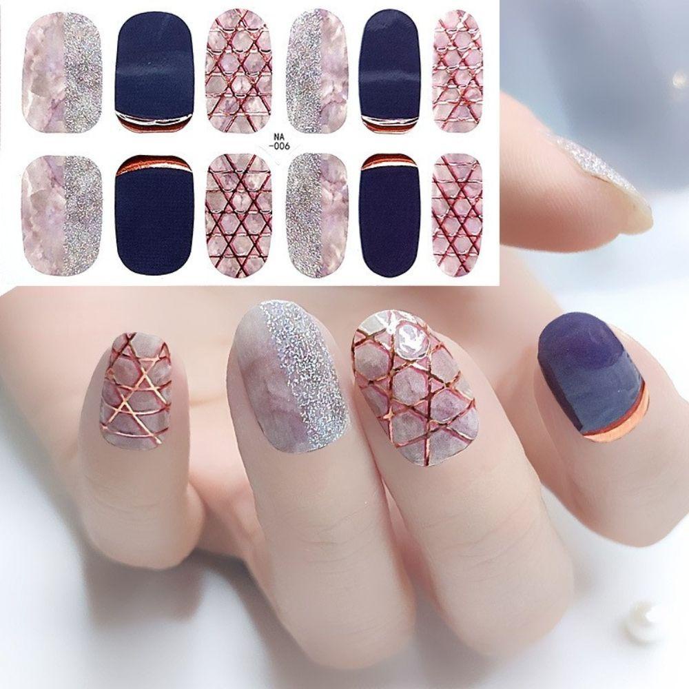 Miếng Dán Trang Trí Móng Tay Tự Dính Lấp Lánh Thời Trang DIY