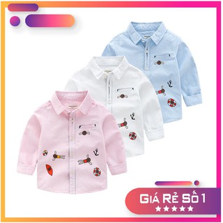 Áo sơ mi bé trai ⚡RẺ VÔ ĐỊCH⚡Áo sơ mi họa tiết hoạt hình 100% cotton thoáng mát hàng chính hãng WELLKIDS Quảng Châu