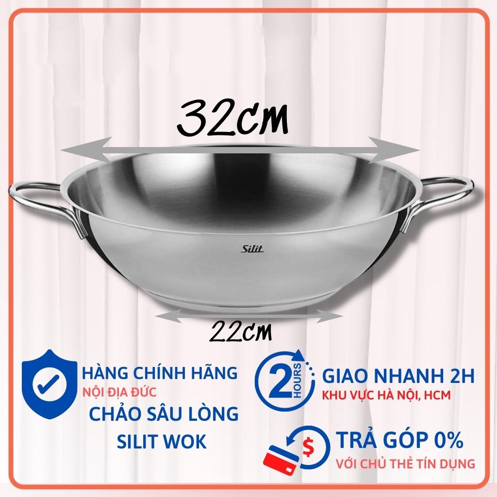 Chảo xào inox SILIT WOK 32cm - Hàng chính hãng Đức