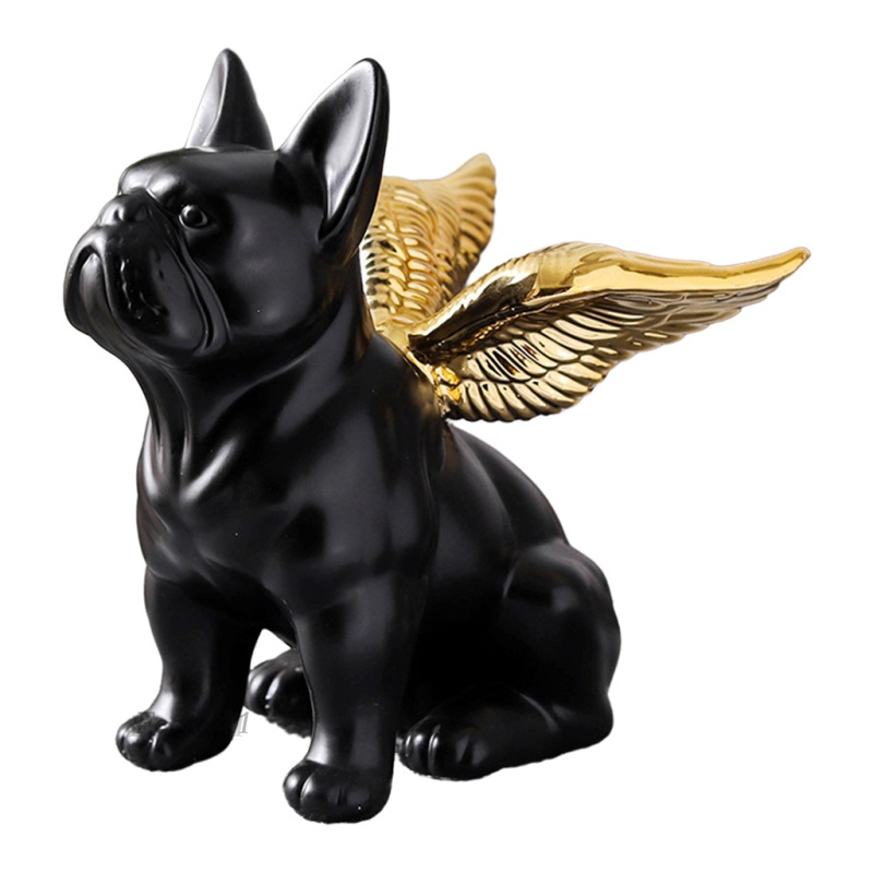 Tượng Chó Bull Đang Ngồi Bằng Sứ Dùng Trang Trí Nhà Cửa