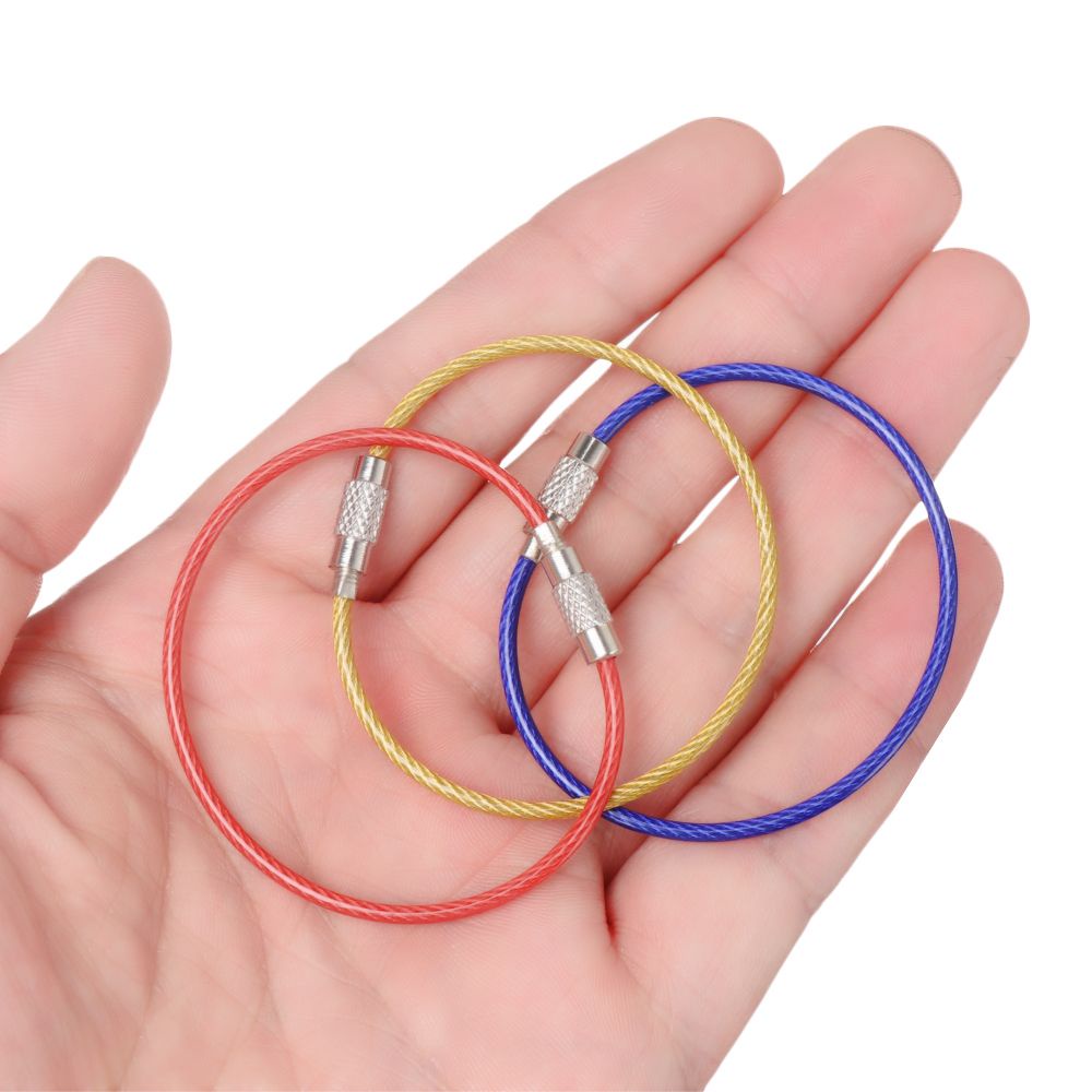 Set 5 dây treo chìa khóa bằng thép không gỉ nhiều màu tùy chọn chất lượng cao