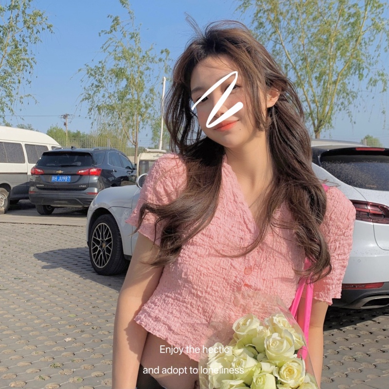 Áo Kiểu Ngắn Cổ Chữ V Thời Trang Mùa Hè Gợi Cảm Dễ Phối Đồ