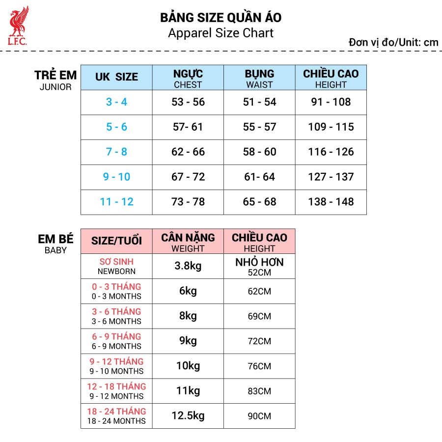 Áo hoodie tay dài có nón trẻ em LFC Liverbird - A15060