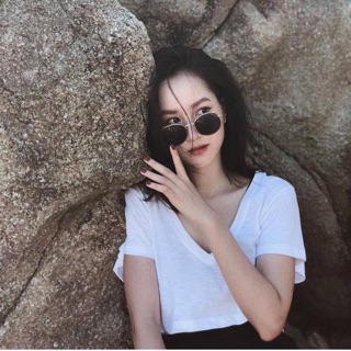 Áo croptop cổ tim