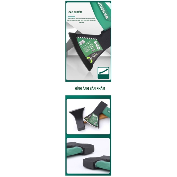 Búa rìu 1kg, Rìu cán xanh TUOSEN