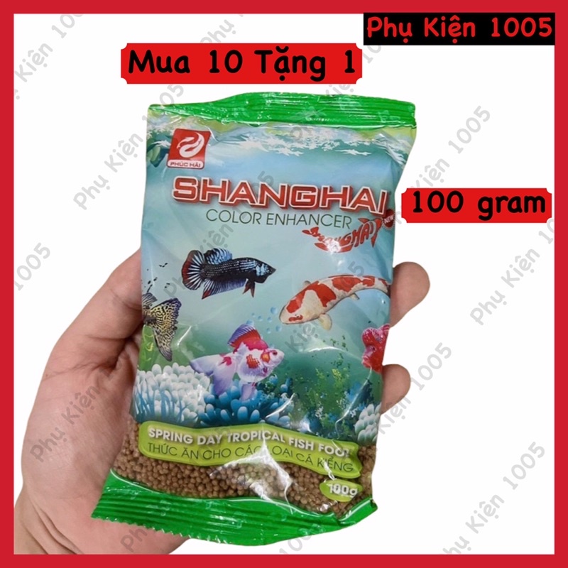 Thức Ăn Cá ShangHai 100g - Hạt Nhỏ - Hạt Vừa