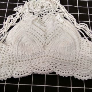 Áo croptop len móc cho bé