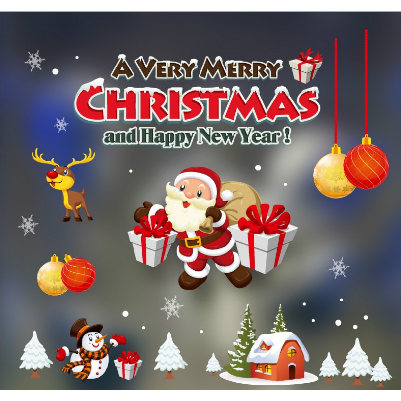 🎅[RẺ ĐẸP NHẤT]-DECAL TRANG TRÍ GIÁNG SINH-Tấm dán Noel ❄