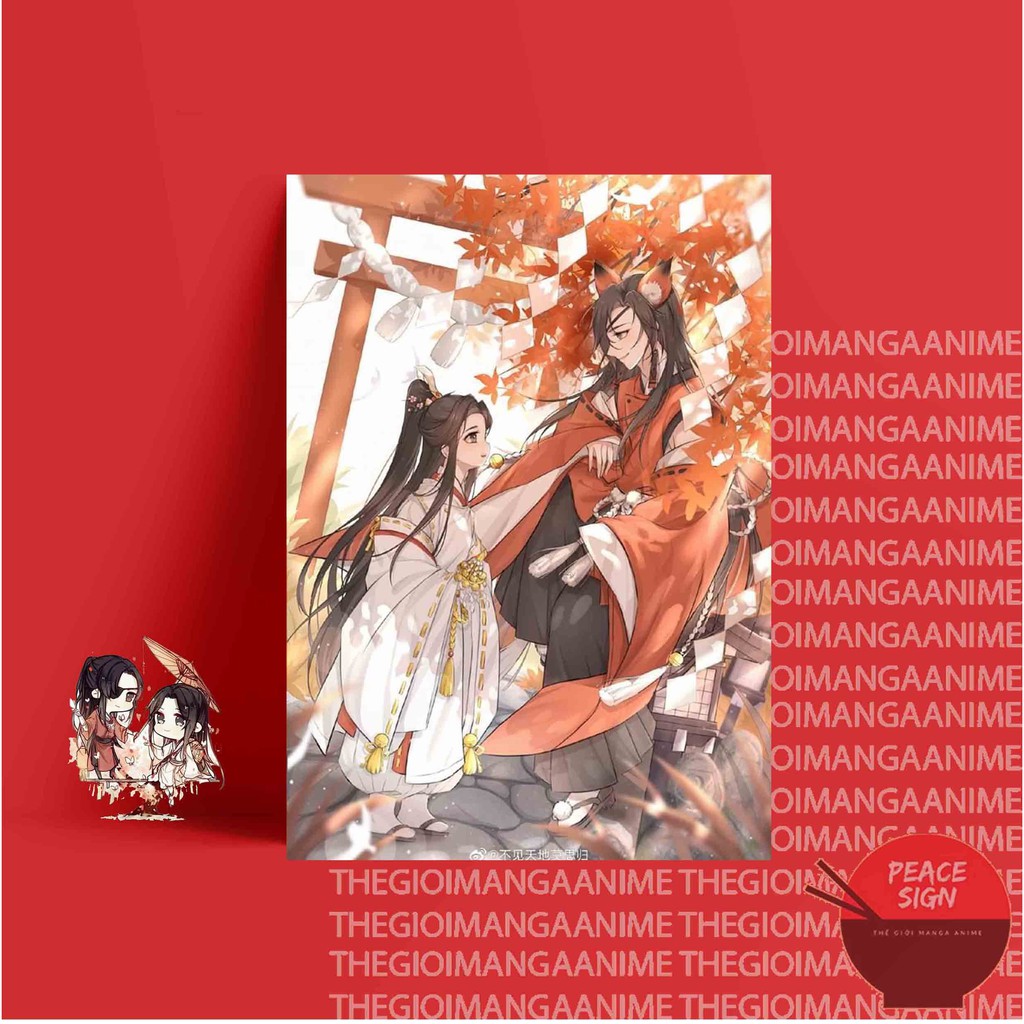 Tấm Poster cao cấp giấy 260gsm THIÊN QUAN TỨ PHÚC A4 anime chibi ảnh đẹp nhiều mẫu