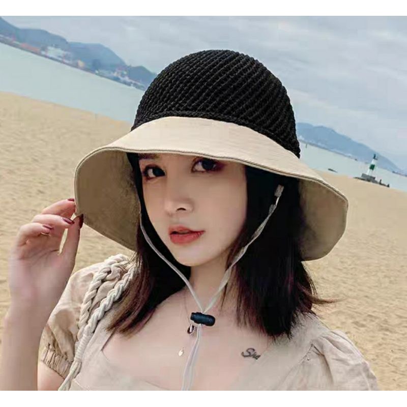 Mũ đi biển rộng vành gấp gọn, nón đi biển rộng vành