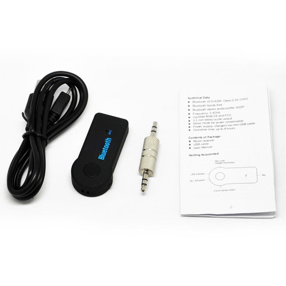 Bộ chuyển đổi tín hiệu âm thanh bluetooth 3.0 không dây giắc AUX 3.5mm cao cấp cho xe ô tô