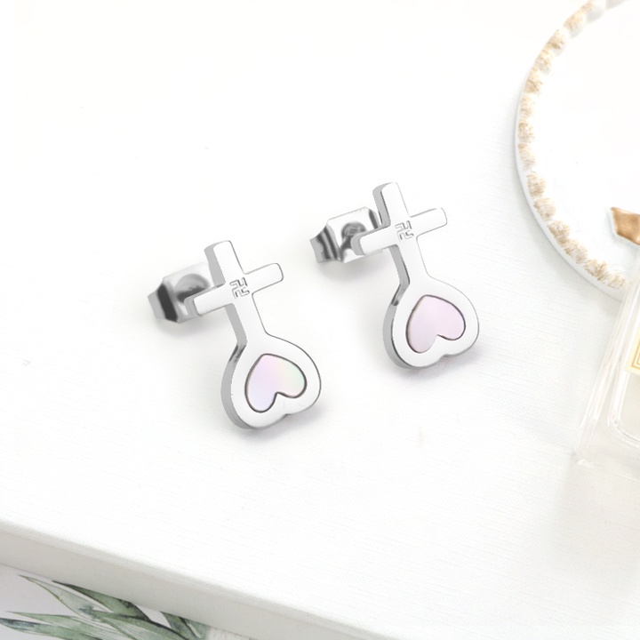 Bông tai Thiên tâm cẩm xà cừ ánh 7 màu đẹp, quyến rũ  - Đem lại may mắn cho người đeo - Tặng hộp đựng xinh xắn