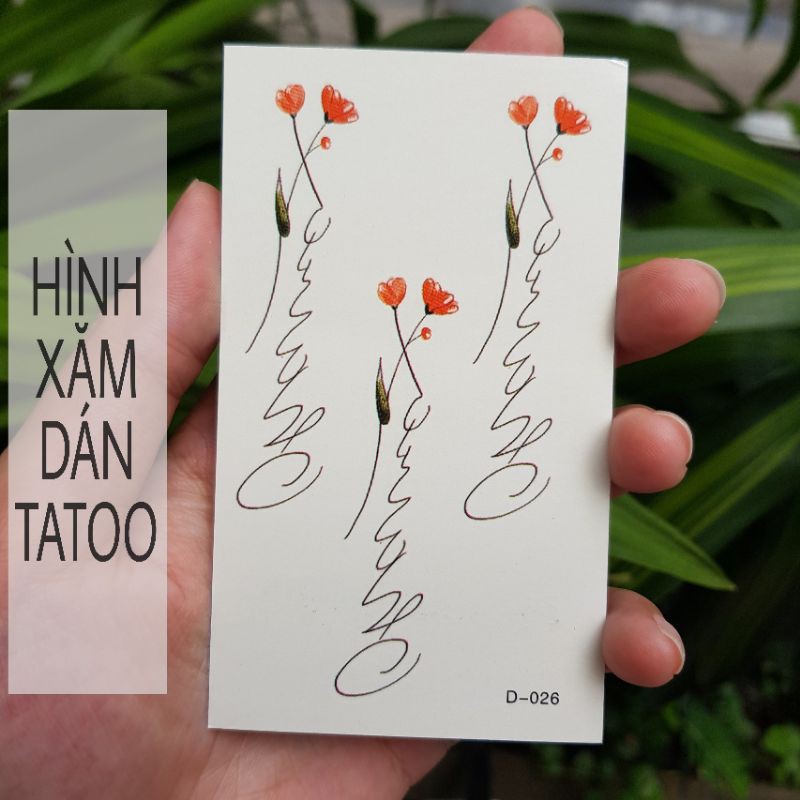 Hình xăm hoa chữ ký d26. Xăm dán tatoo mini tạm thời, size &lt;10x6cm