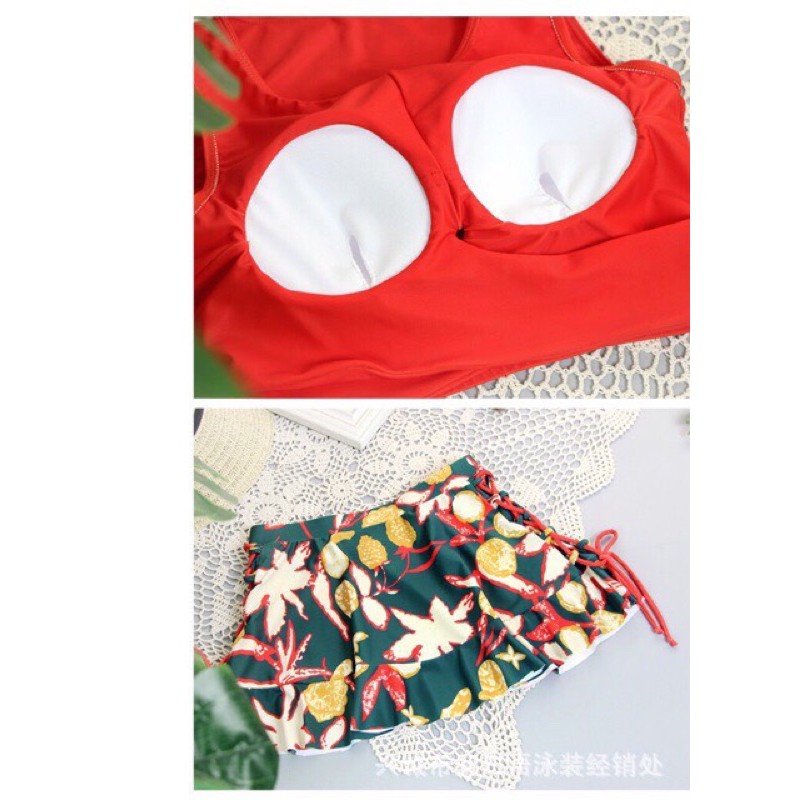 Bikibi - Bộ bơi dáng váy 3 chi tiết siêu hot, kiểu dáng bikini thời trang bắt mắt hút ánh nhìn