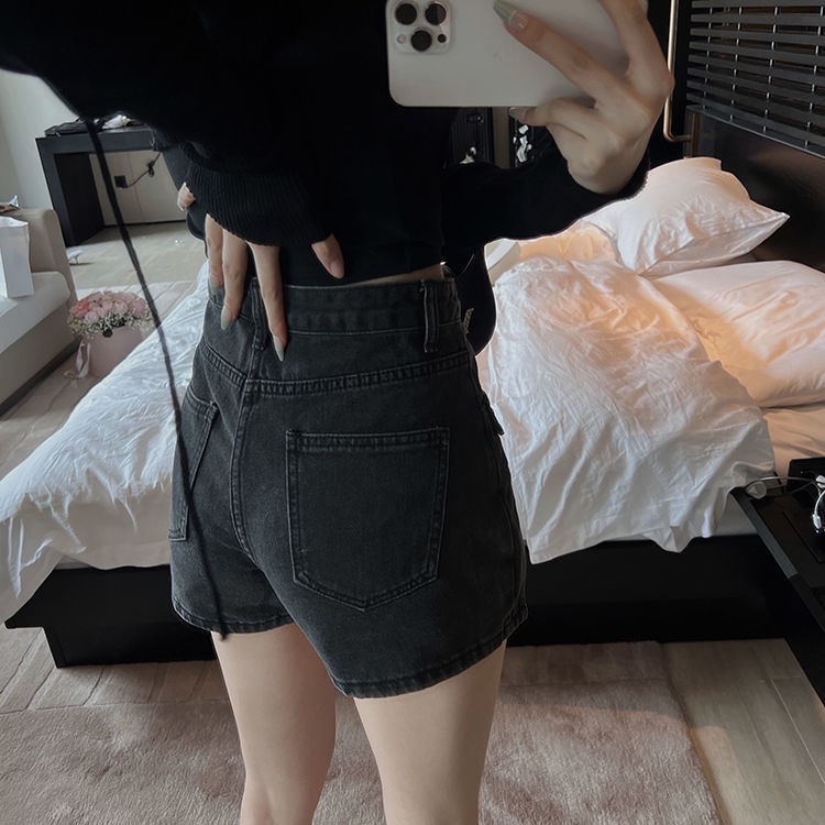 Quần đùi giả váy IELGY denim lưng cao thời trang quyến rũ dành cho nữ