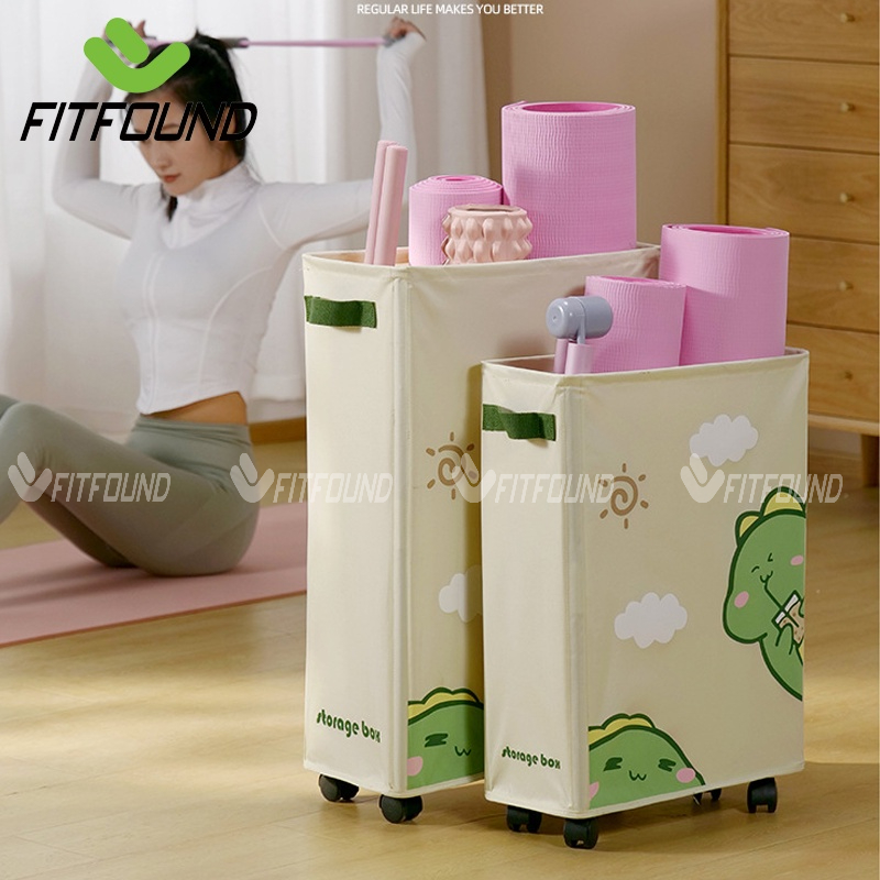 Giỏ Đựng Thảm Tập Yoga Dụng Cụ Tập Gym Pilates Thể Dục Gấp Gọn Có Bánh Xe Tiện Dụng