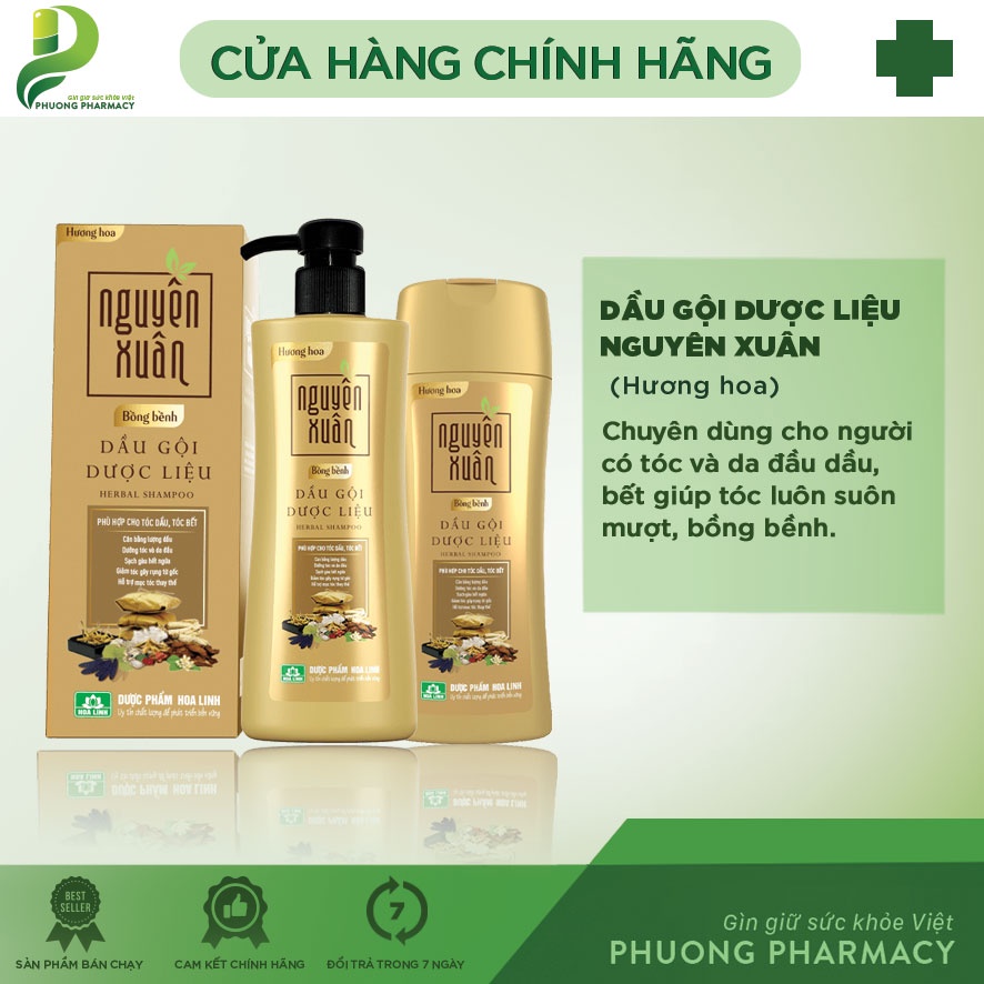 Dầu gội dược liệu Nguyên Xuân Bồng Bềnh 250ml - Ngát hương hoa, phù hợp với da đầu dầu.