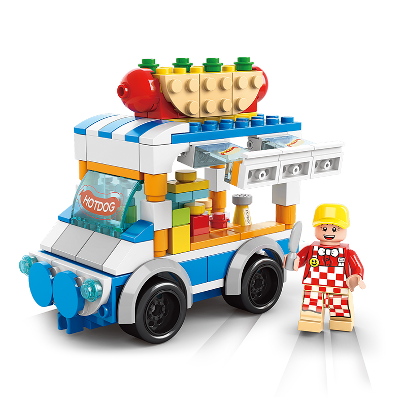Set đồ chơi lắp ráp hình xe bán thức ăn thiết kế vui nhộn dành cho bé
