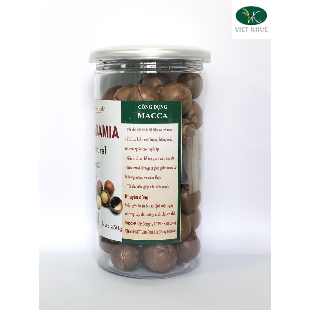 Hạt  MACADAMIA  Úc sấy chín nguyên vị hộp 450g