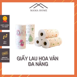 Cuộn giấy lau nhà bếp đa năng, giấy vải hoa văn có thể giặt và tái sử dụng