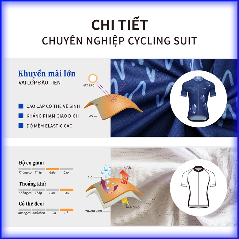 FIHCO Bộ quần áo đi xe đạp thoáng khí năng động cho nam