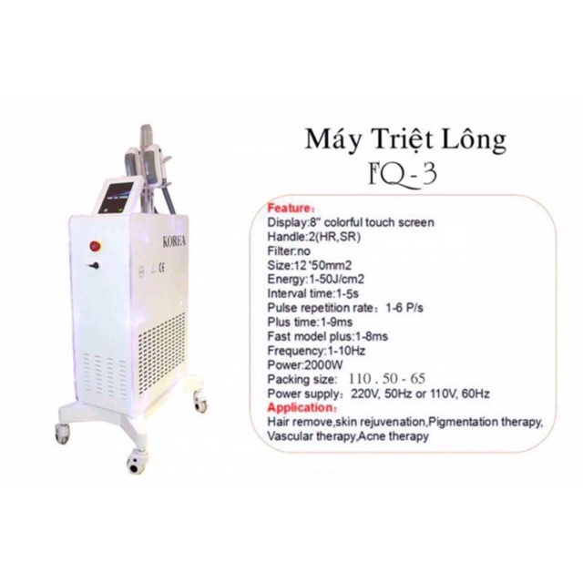 (Cam kết chất lượng )Máy triệt lông Fq3 korea