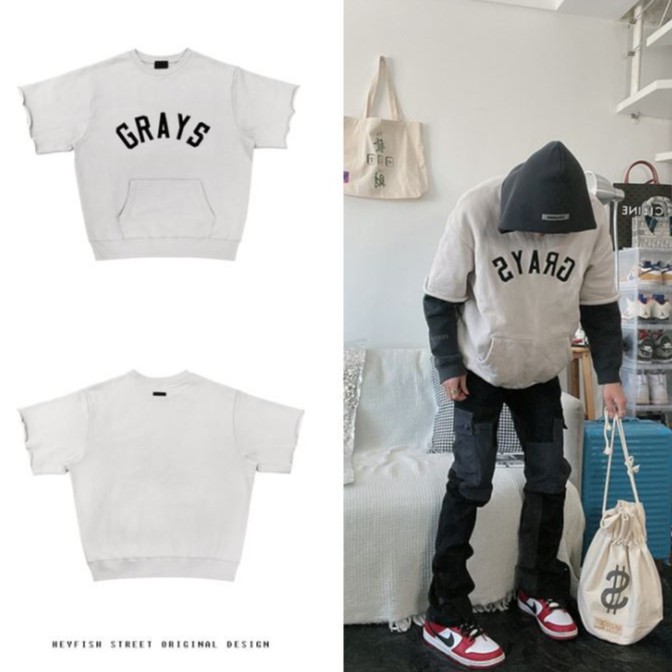 ⚡️[CHỈ 1 NGÀY] - Áo sweater 3/4 FOG Fear of God Season 7 GRAYS Half Sleeve Baseball Sweatshirt cao cấp full tag túi
