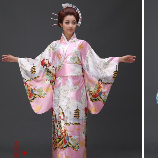 Kimono yukata hình cô gái Nhật bản, hàng về sau 10 ngày.