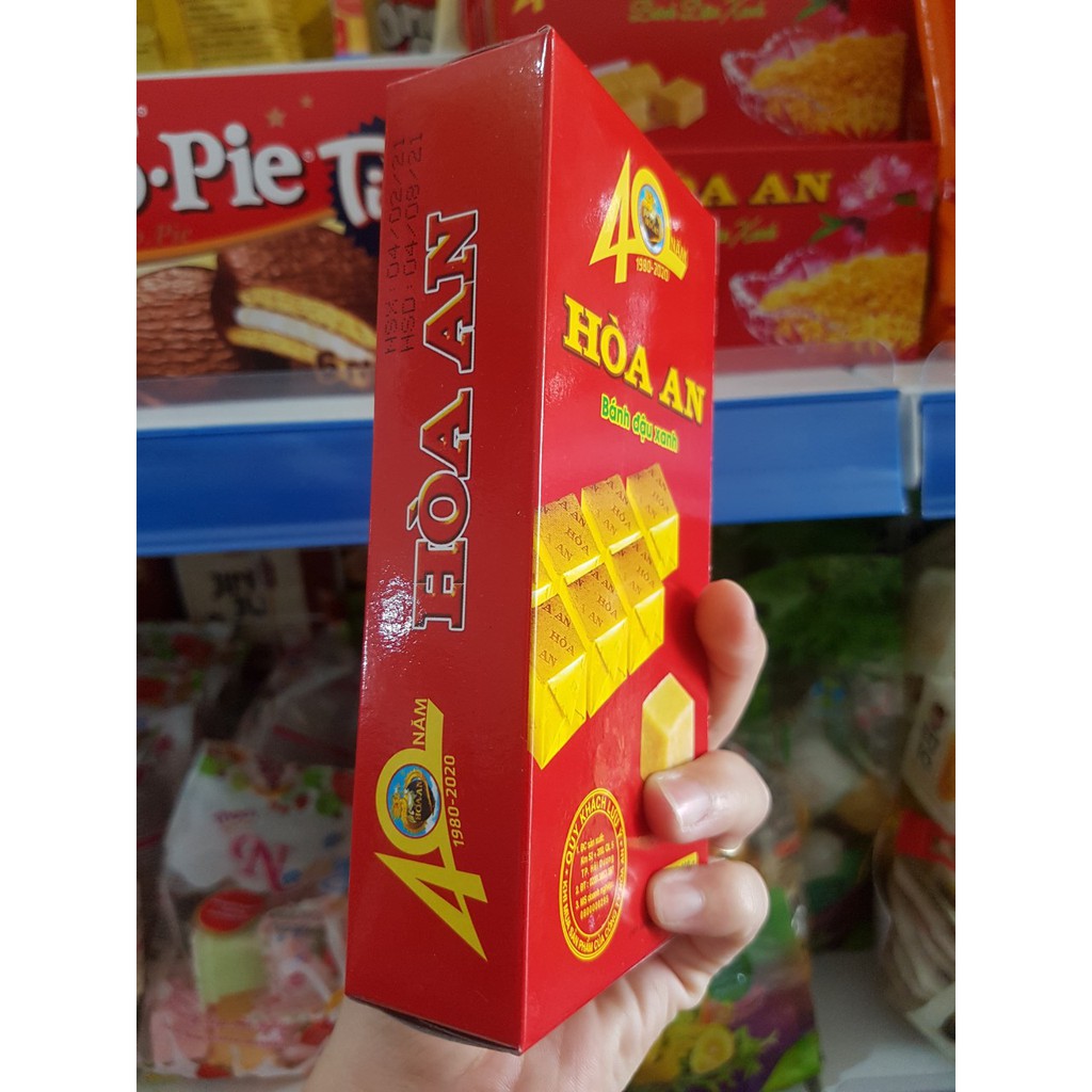 Bánh Đậu Xanh Hòa An Đặc Sản Hải Dương Hộp 200gr ( 10 khay nhỏ bên trong )