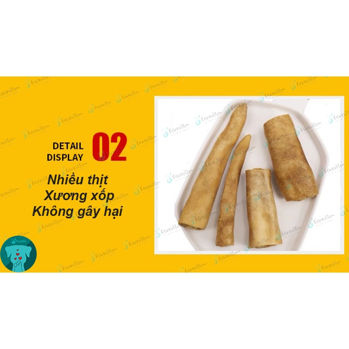 Treat thưởng cho Chó JFamille, Đuôi Bò sấy, độ mềm vừa phải, dễ tiêu hóa, bổ sung Collagen và dinh dưỡng. JF189