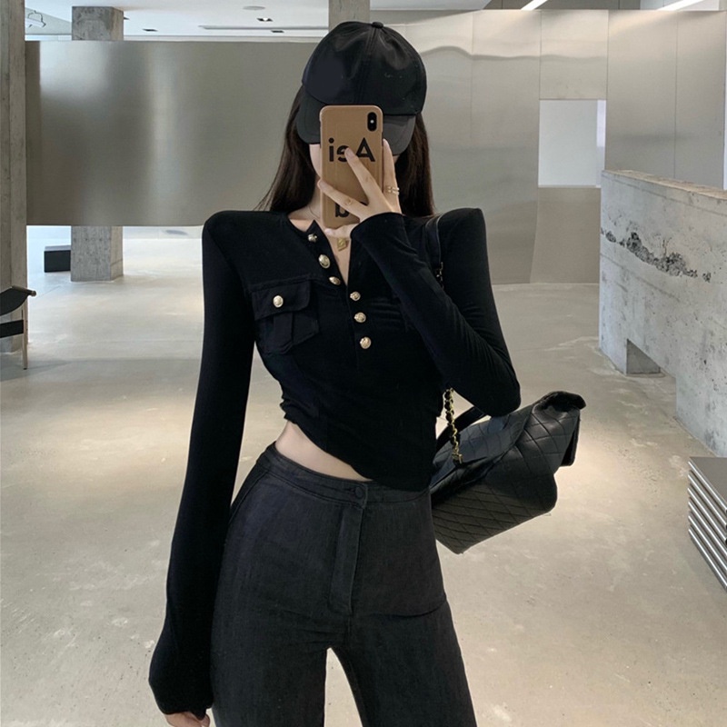 [ Hàng Cao Cấp ] Áo len cổ khuy nắp túi FUHO Fashion 055