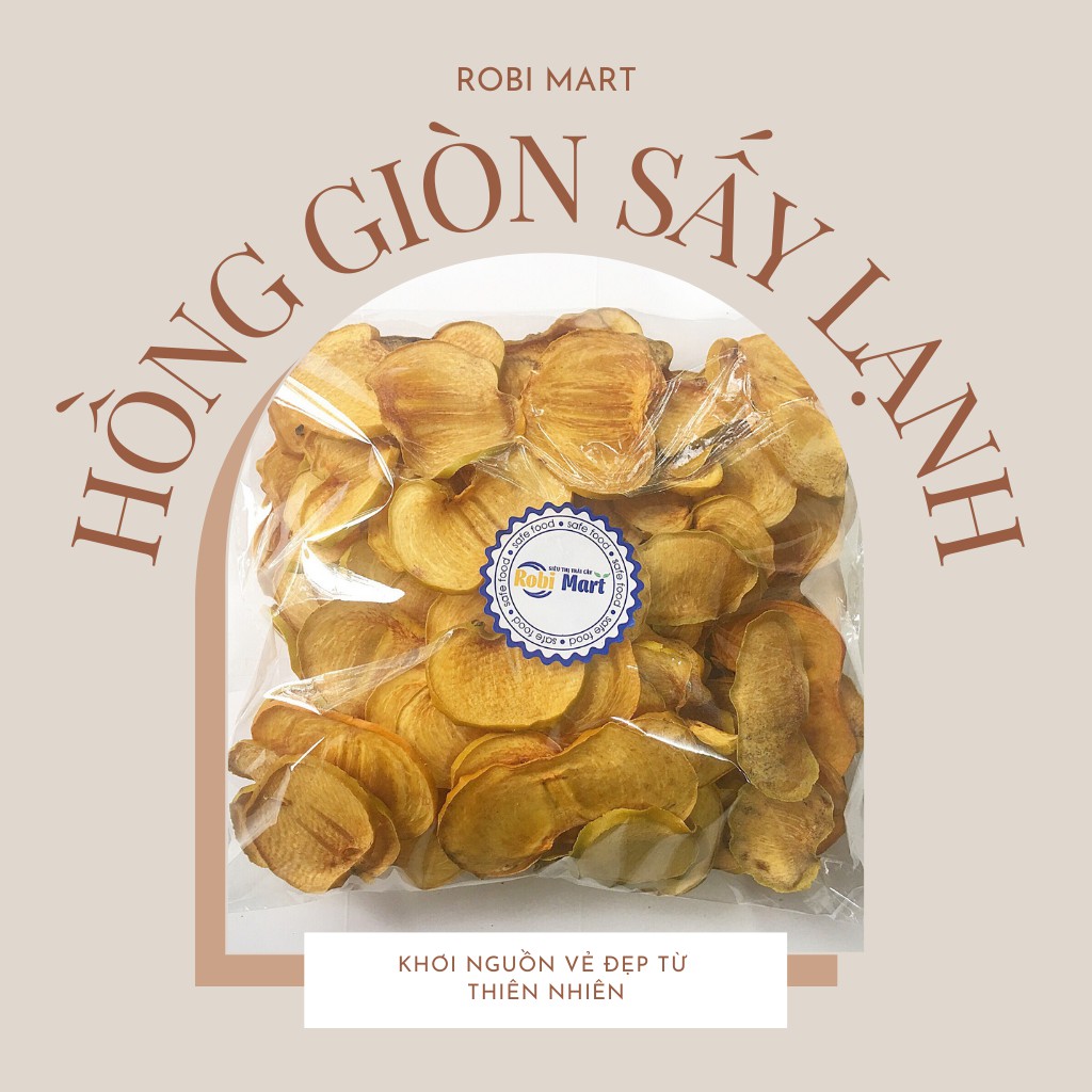 Hồng giòn thái lát sấy lạnh trọng lượng 500 gr - Hàng loại 1