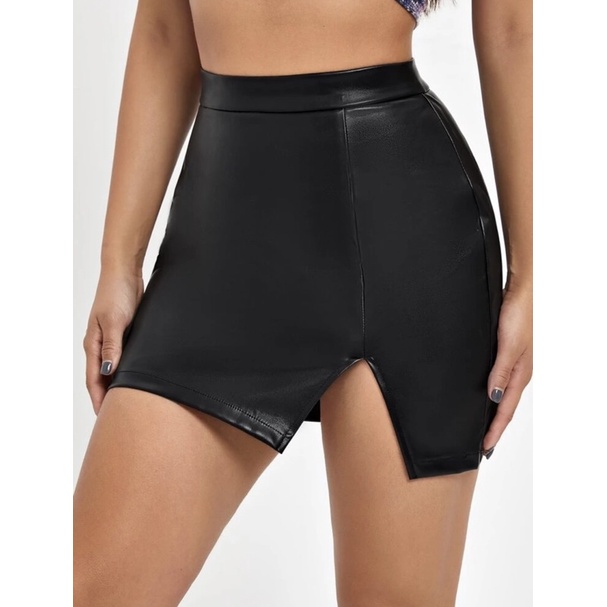 CHÂN VÁY GIẢ DA XẺ ĐÙI [ BIGSIZE SIZE LỚN ] 55KG-100KG