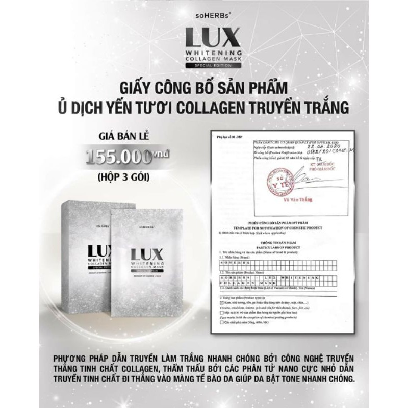 [CHÍNH HÃNG 100%] Ủ Trắng Yến Tươi Lux Soherbs | BigBuy360 - bigbuy360.vn
