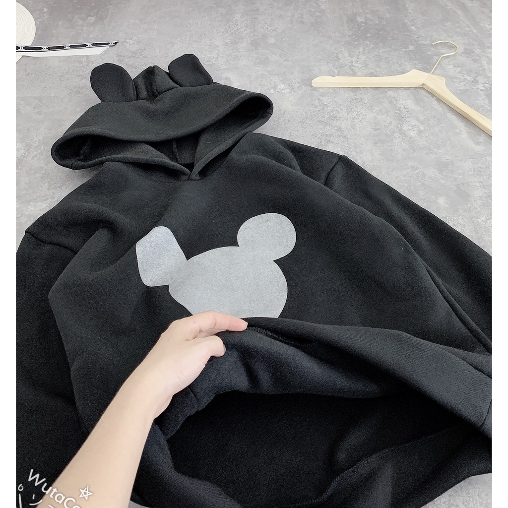 Áo Hoodie 🛑FREESHIP🛑 Áo Hoodie Micky Nhũ Có Tai Form Thụng[ẢNH THẬT + VIDEO]