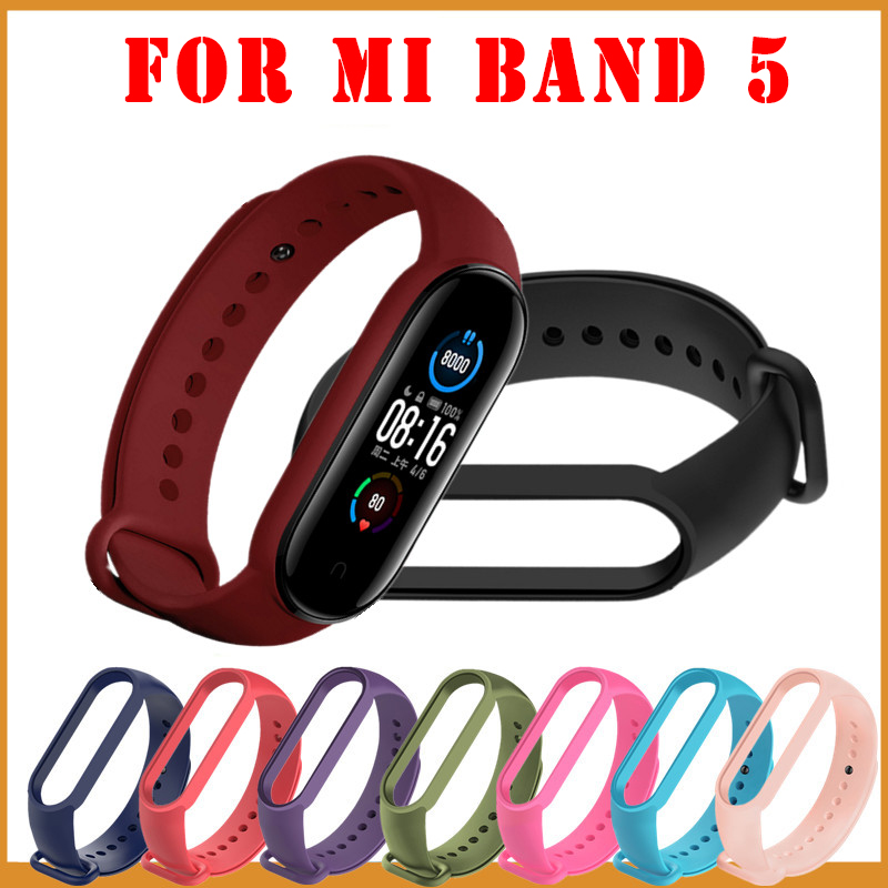 Dây Đồng Hồ Đeo Tay Silicon Cao Cấp Thay Thế Cho Xiaomi Mi Band 5 4