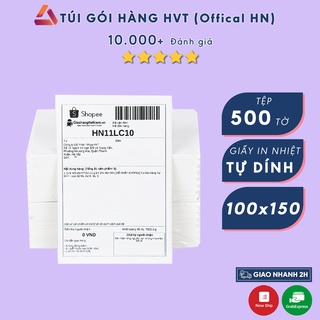 Combo Giấy in nhiệt Nhựa HVT tự dính khổ 100x150 (500 tờ) - 10 tệp