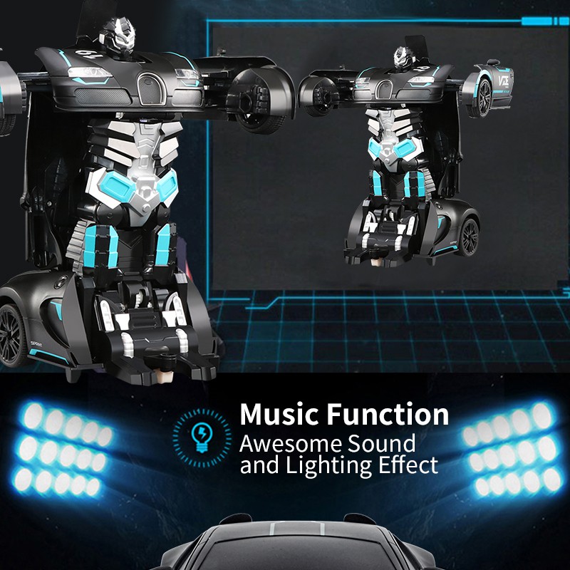Robot biến hình điều khiển từ xa HDY đồ chơi biến hình thành người máy dành cho bé