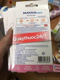 MIẾNG DÁN MỤN MAYANCARE(20 miếng)